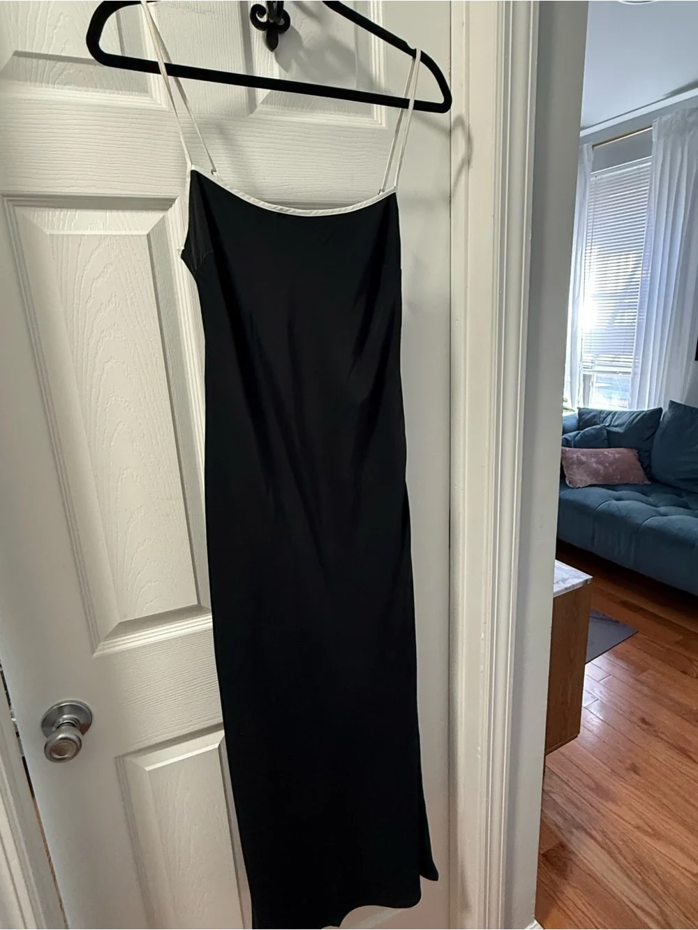 Abercrombie & Fitch Black Slip Maxi Dress